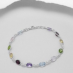 925 Sterling Silver Gemstone Bracelet